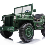 2026 24V LA Toyz Military Willy Truck 3 Seater Kids Ride On Car