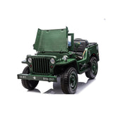 2026 24V LA Toyz Military Willy Truck 3 Seater Kids Ride On Car
