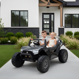  Black 24V/4X4 Dune Buggy Ride On UTV, Rubber Wheels and RC