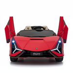 Red 24V Official LX Lamborghini Sian 2-Seater Ride On Car with Music, RC
