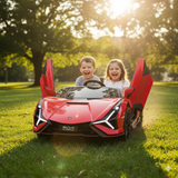Red 24V Official LX Lamborghini Sian 2-Seater Ride On Car with Music, RC