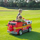 24V LA Toyz Fire Truck 2-Seater Ride on