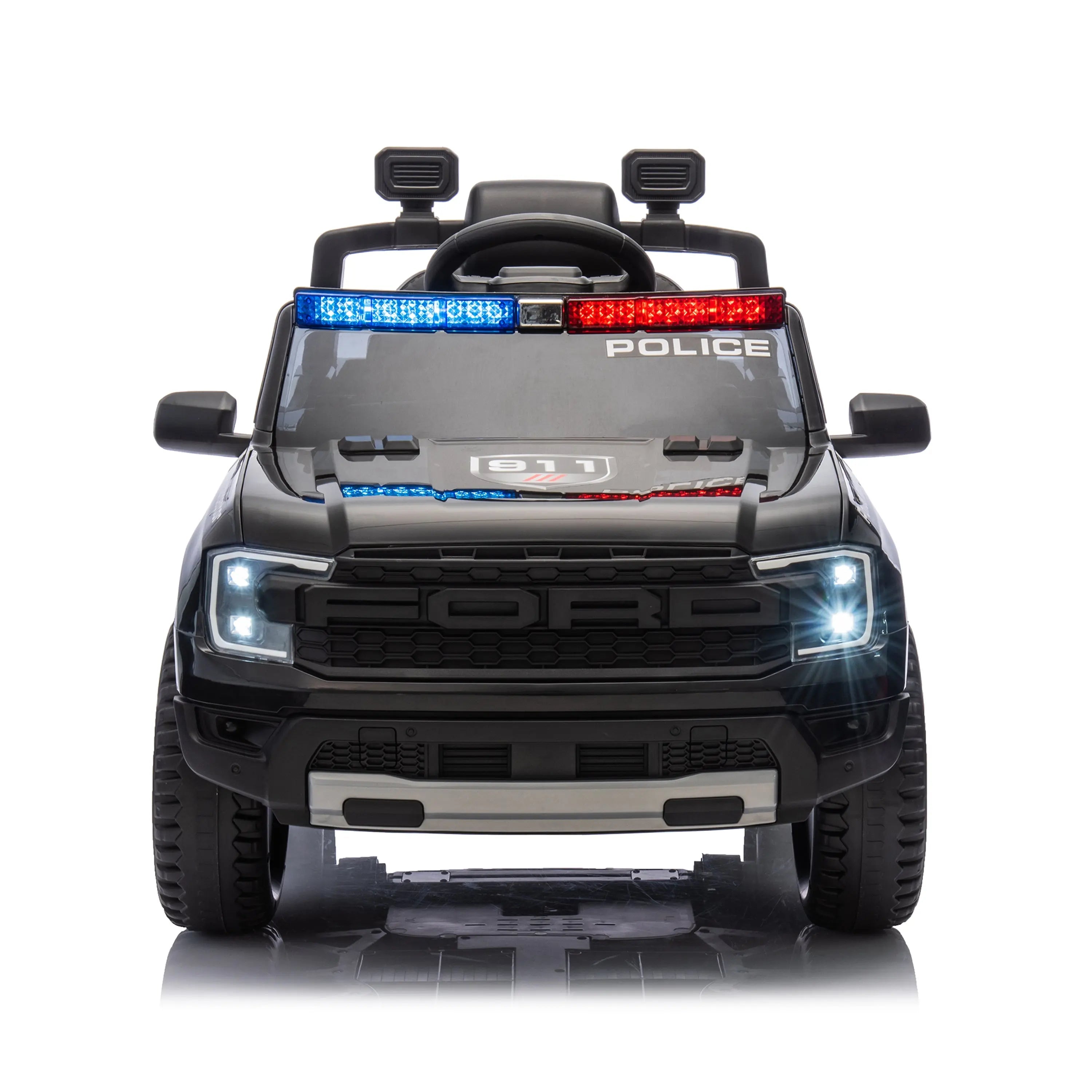 12V Licensed Ford Raptor Police Interceptor Kids Ride-On Truck