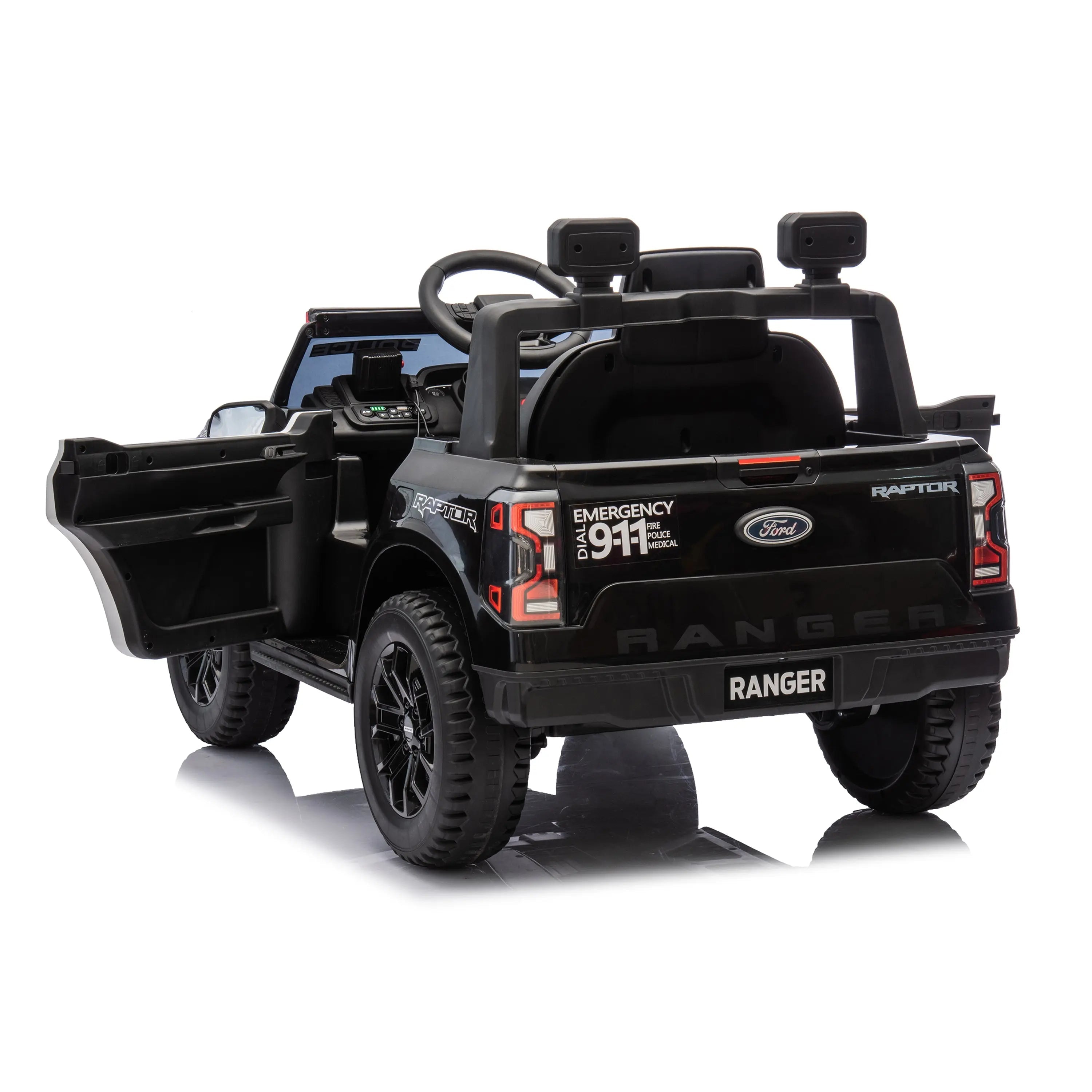 12V Licensed Ford Raptor Police Interceptor Kids Ride-On Truck