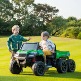 2026 24V 6 Wheel Tractor 2 Seater Kids Ride On Car with Remote Control