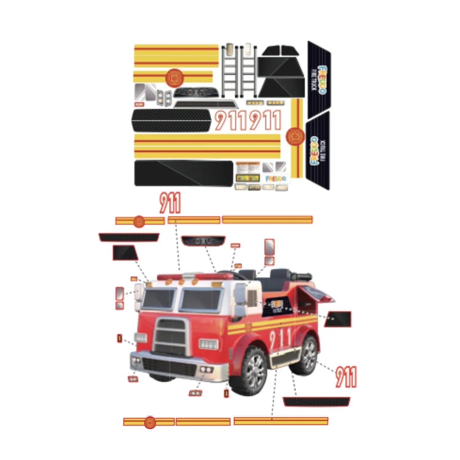 Freddo Fire Truck - Decals