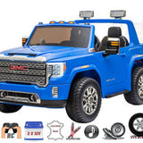 2026 GMC Sierra 2x12V 4X4 2 Seater Kids Ride On Car with Remote Control BLUE