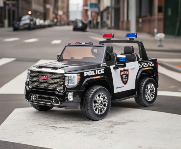 2026 24V GMC Sierra Denali 2 Seater Kids Ride On Car with Remote Control POLICE
