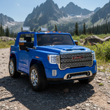 2026 GMC Sierra 2x12V 4X4 2 Seater Kids Ride On Car with Remote Control BLUE