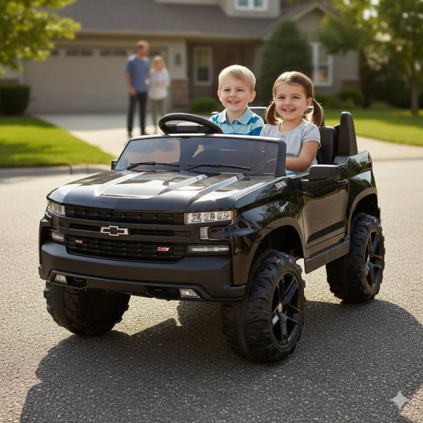 24V Chevrolet Silverado Kids Licensed 2 Seater Ride On Truck with Music, Rc