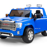 2026 GMC Sierra 2x12V 4X4 2 Seater Kids Ride On Car with Remote Control BLUE