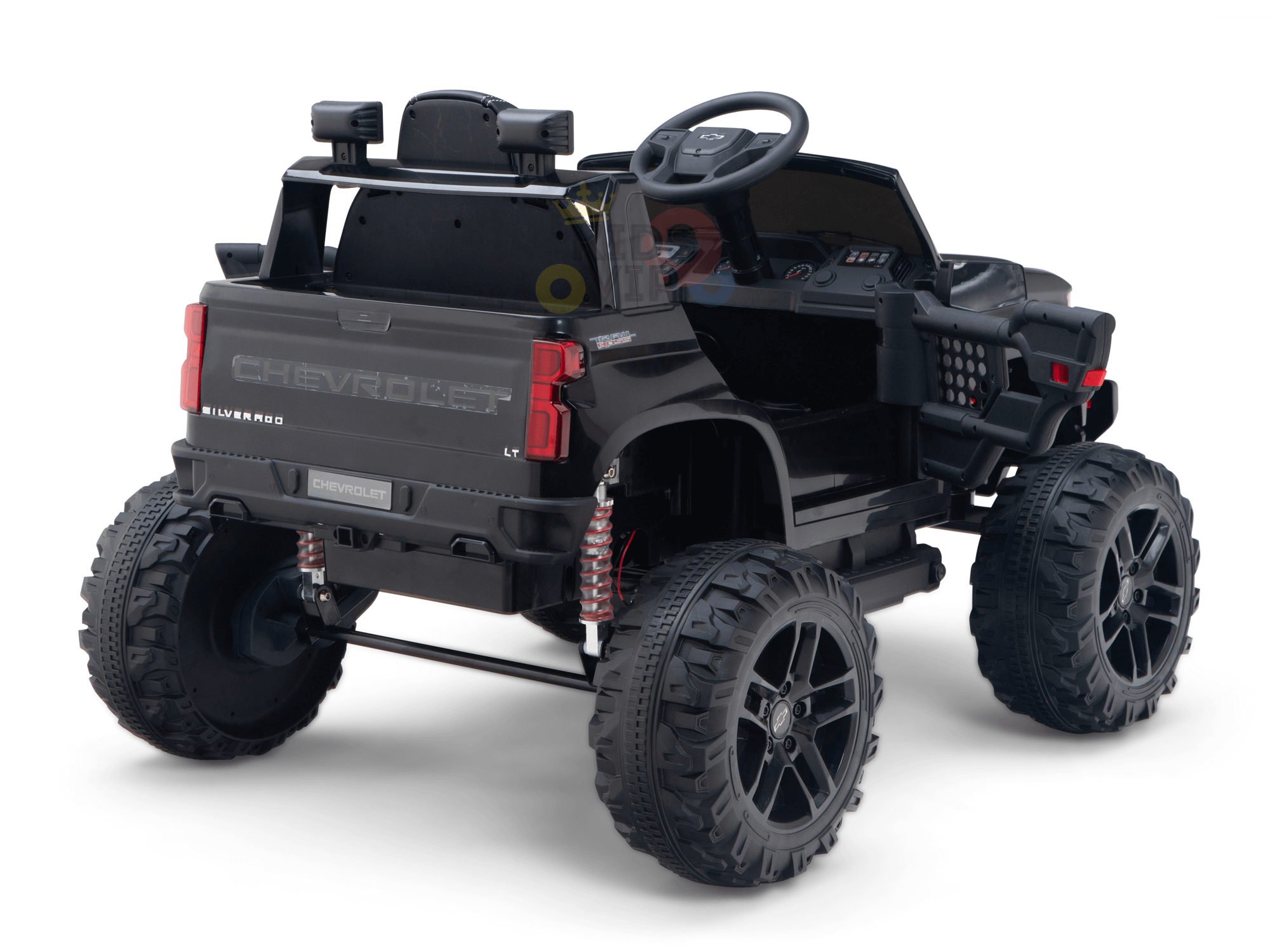 24V Chevrolet Silverado Kids Licensed 1 Seater Ride On Lifted Truck with Remote