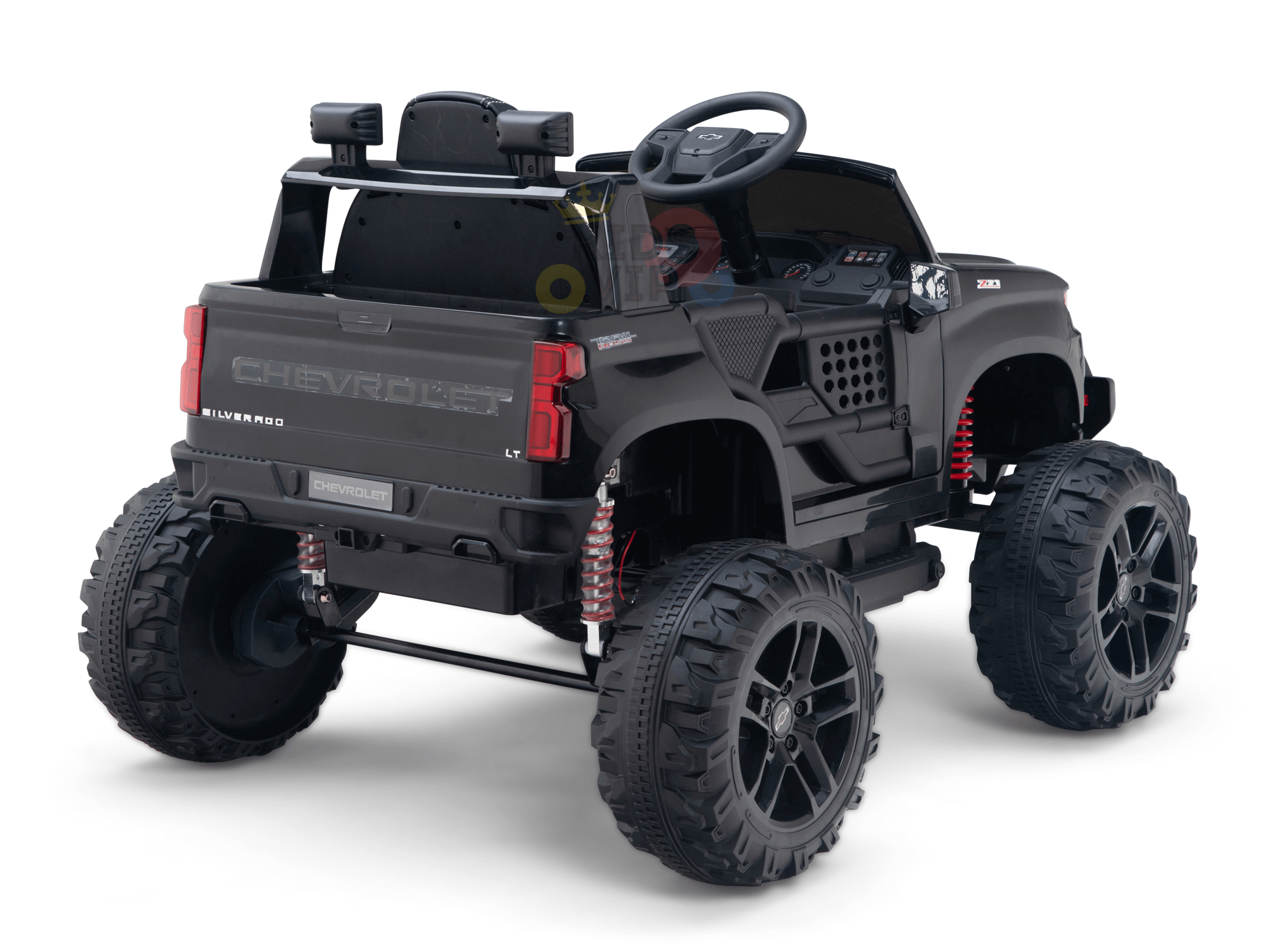 24V Chevrolet Silverado Kids Licensed 1 Seater Ride On Lifted Truck with Remote
