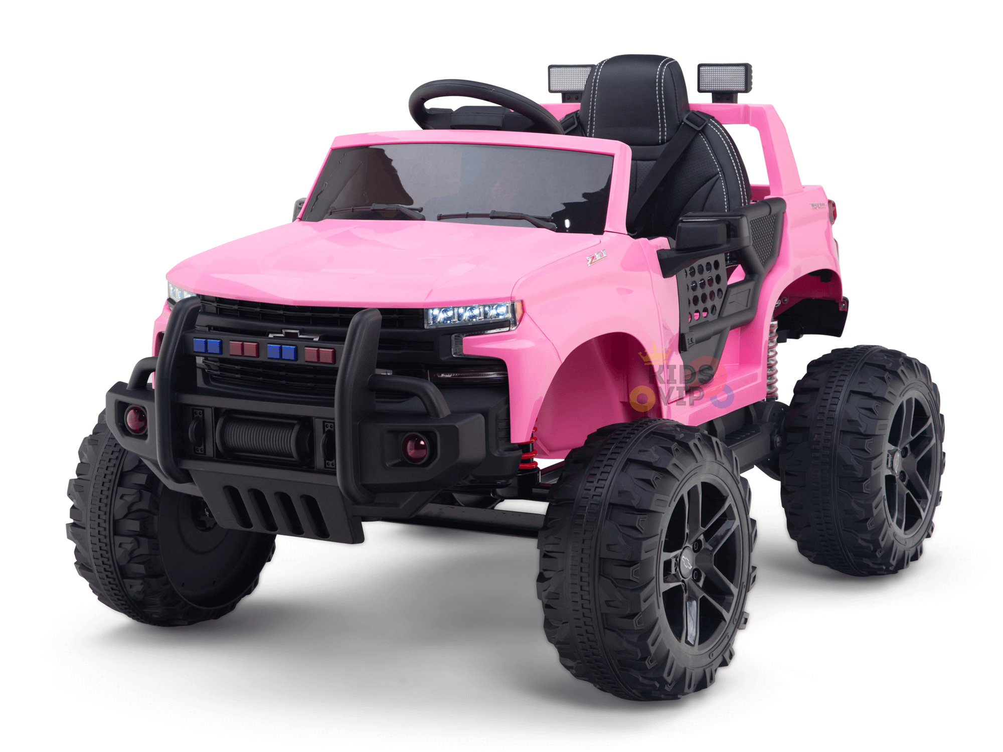 24V Chevrolet Silverado Kids Licensed 1 Seater Ride On Lifted Truck with Remote