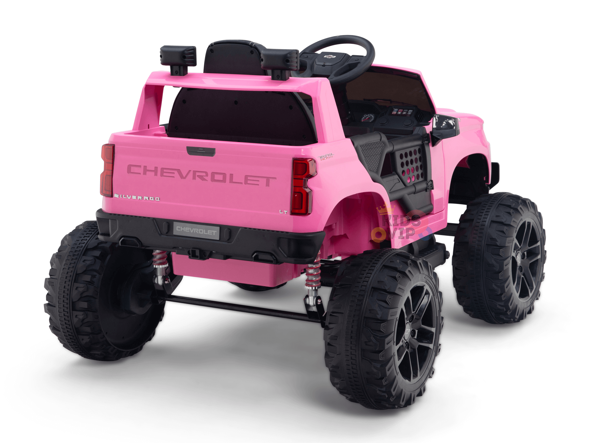 24V Chevrolet Silverado Kids Licensed 1 Seater Ride On Lifted Truck with Remote