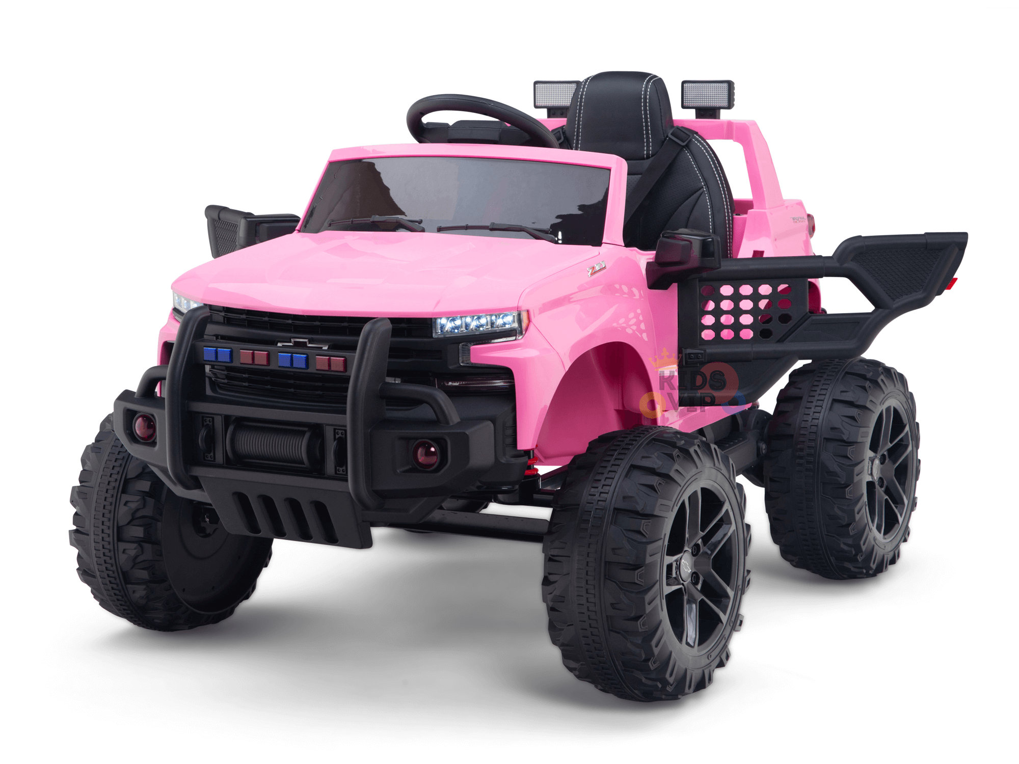 24V Chevrolet Silverado Kids Licensed 1 Seater Ride On Lifted Truck with Remote