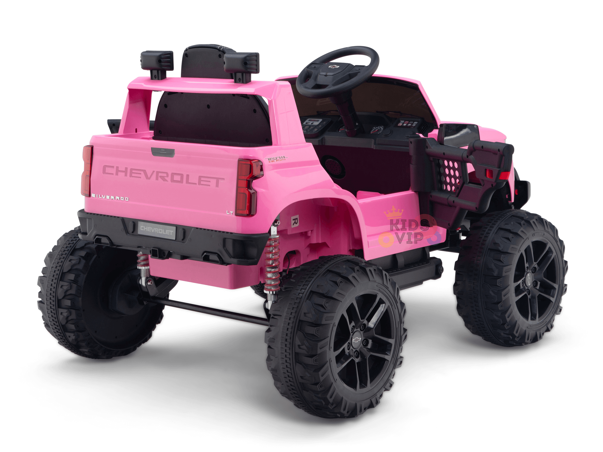 24V Chevrolet Silverado Kids Licensed 1 Seater Ride On Lifted Truck with Remote