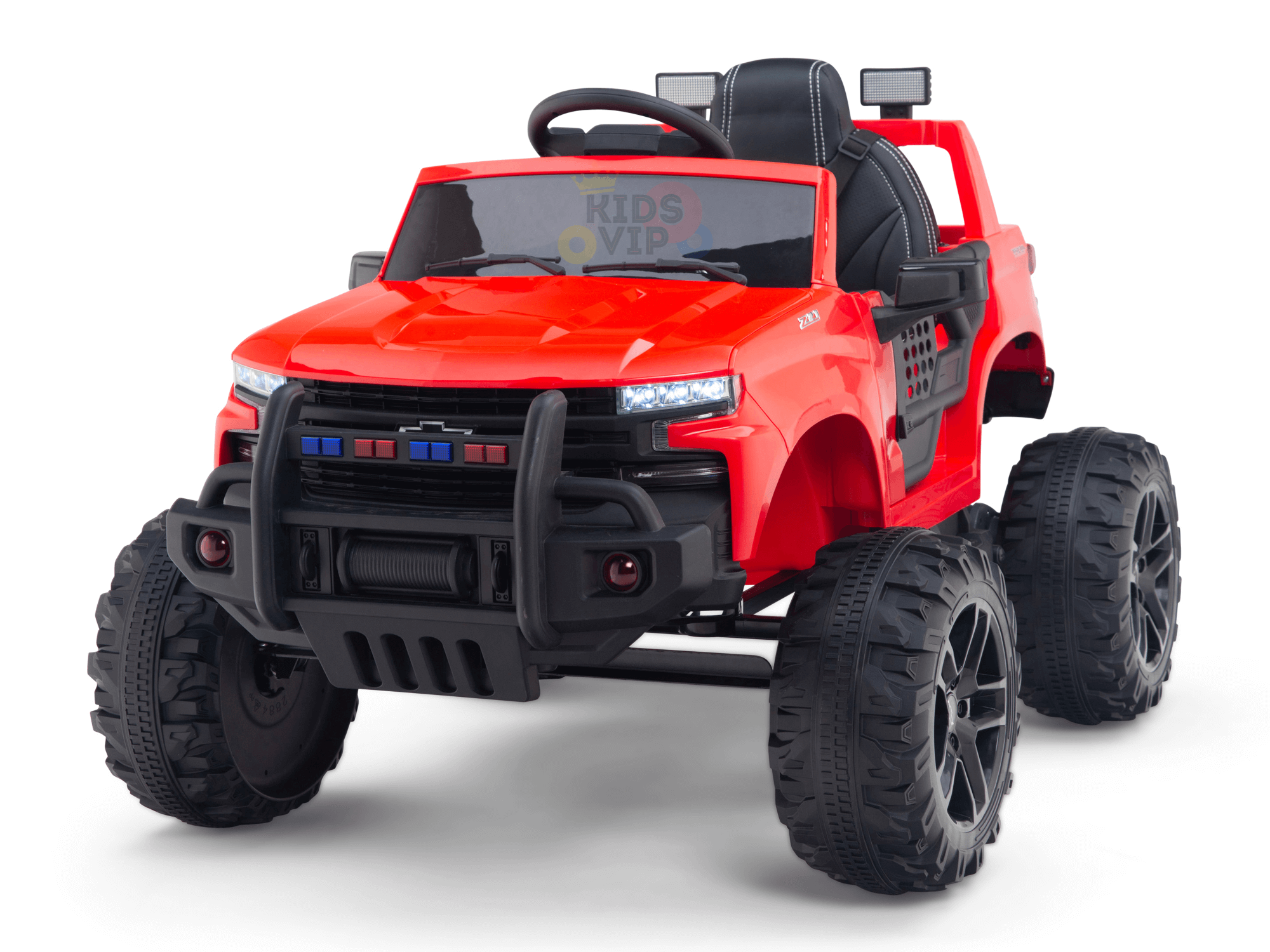 24V Chevrolet Silverado Kids Licensed 1 Seater Ride On Lifted Truck with Remote
