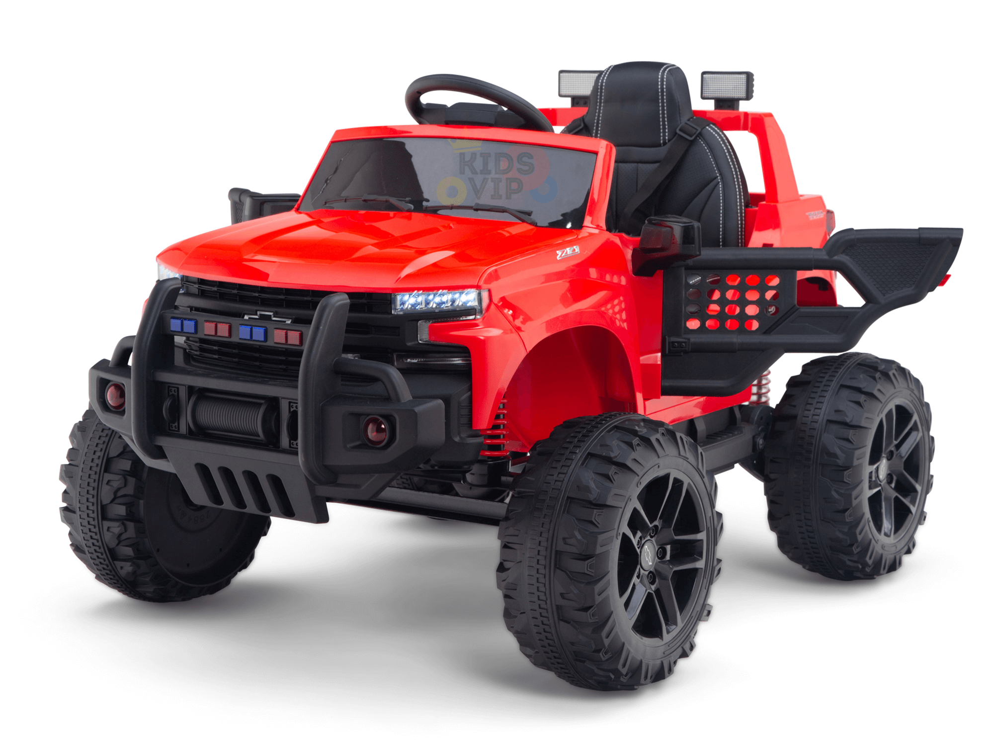 24V Chevrolet Silverado Kids Licensed 1 Seater Ride On Lifted Truck with Remote