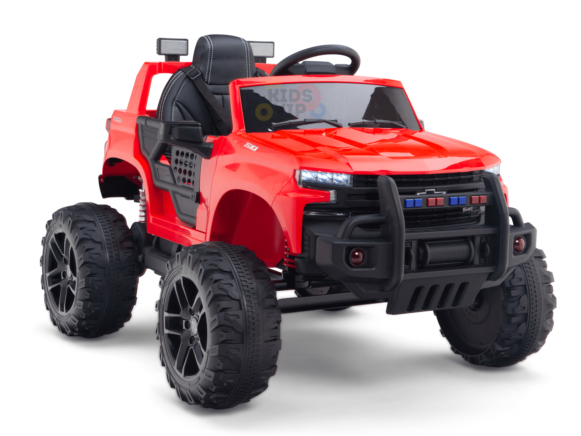 24V Chevrolet Silverado Kids Licensed 1 Seater Ride On Lifted Truck with Remote