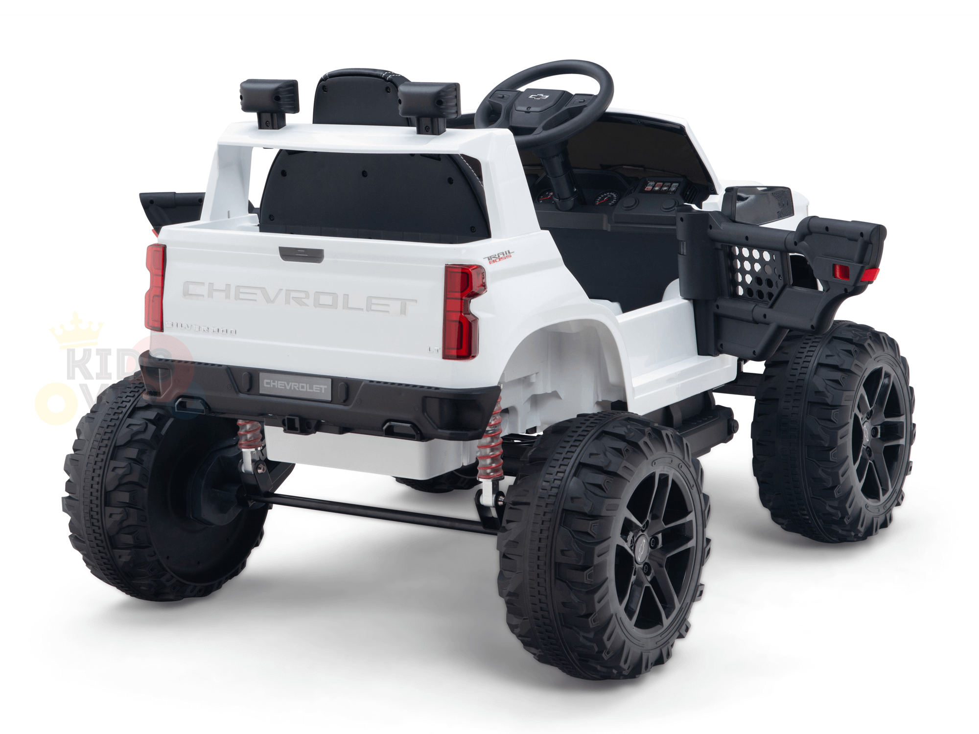 24V Chevrolet Silverado Kids Licensed 1 Seater Ride On Lifted Truck with Remote
