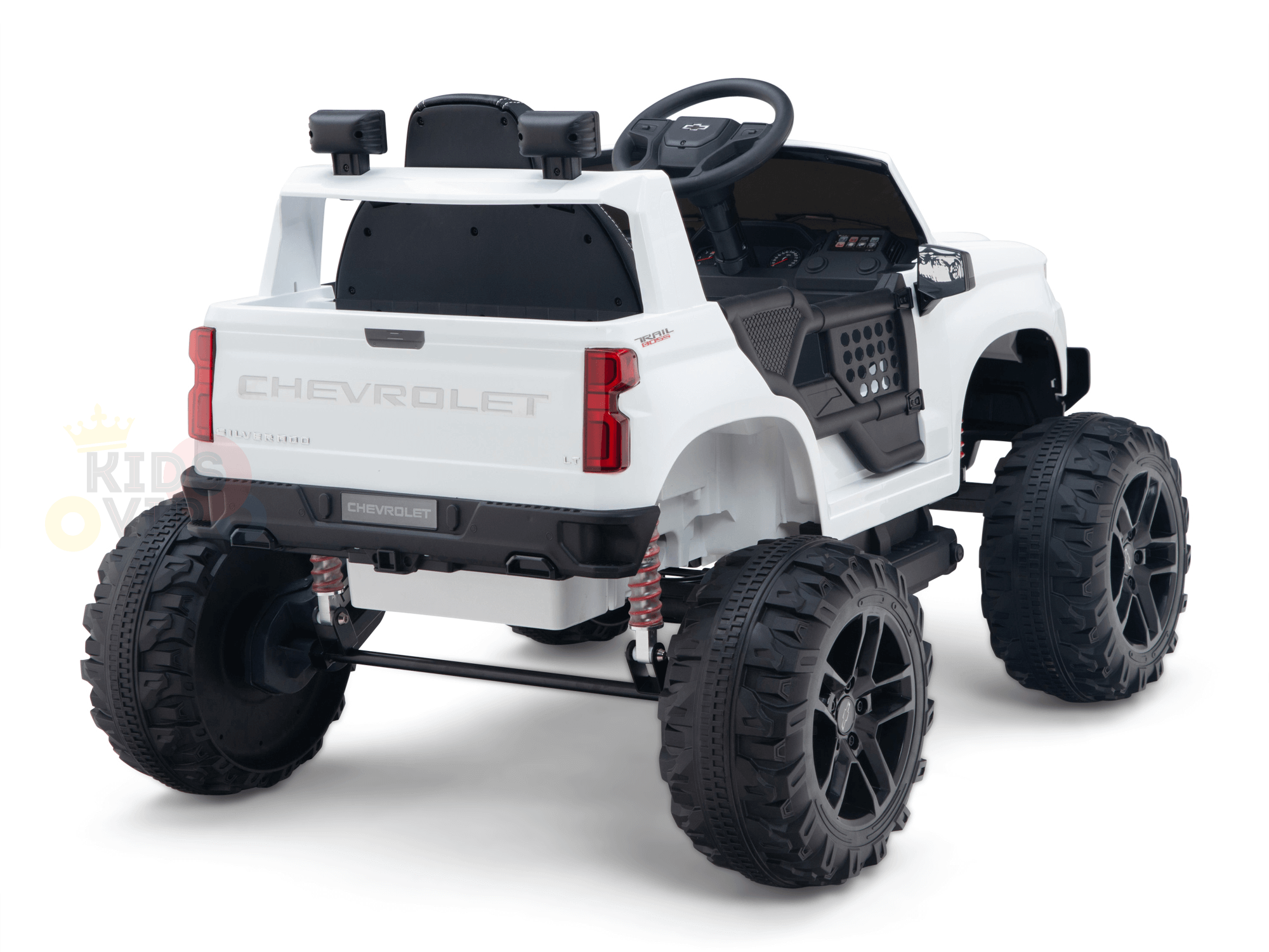 24V Chevrolet Silverado Kids Licensed 1 Seater Ride On Lifted Truck with Remote