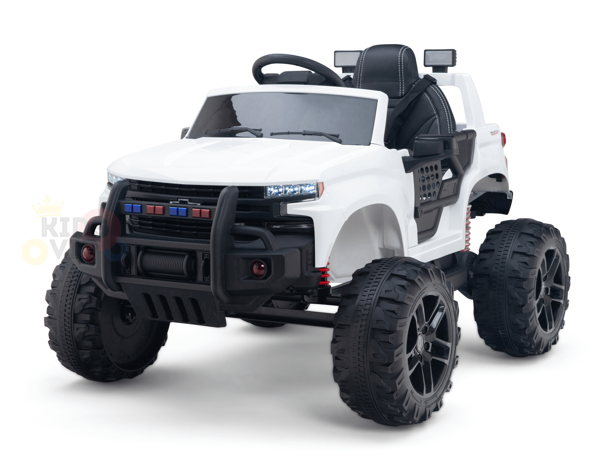 24V Chevrolet Silverado Kids Licensed 1 Seater Ride On Lifted Truck with Remote