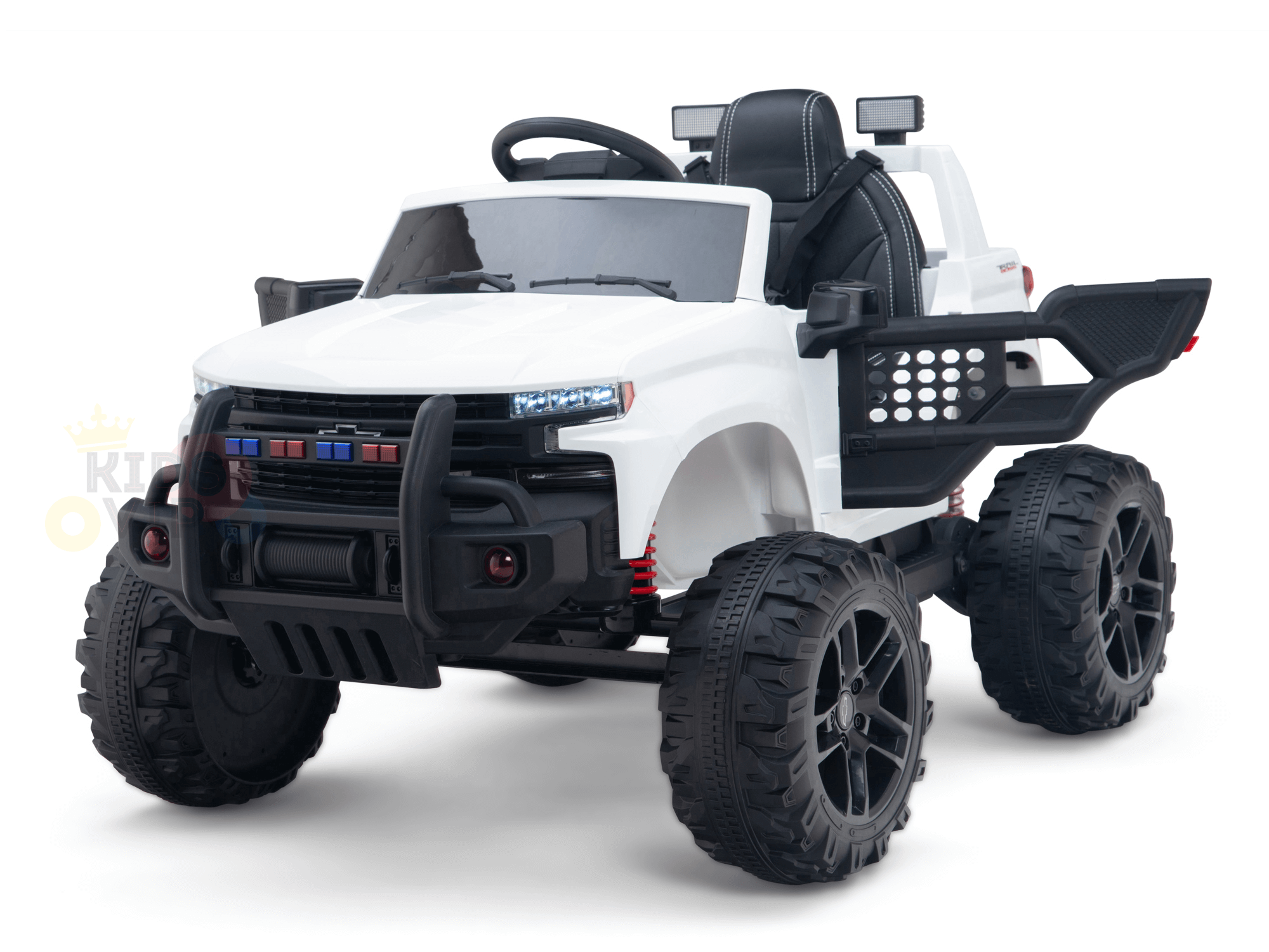 24V Chevrolet Silverado Kids Licensed 1 Seater Ride On Lifted Truck with Remote