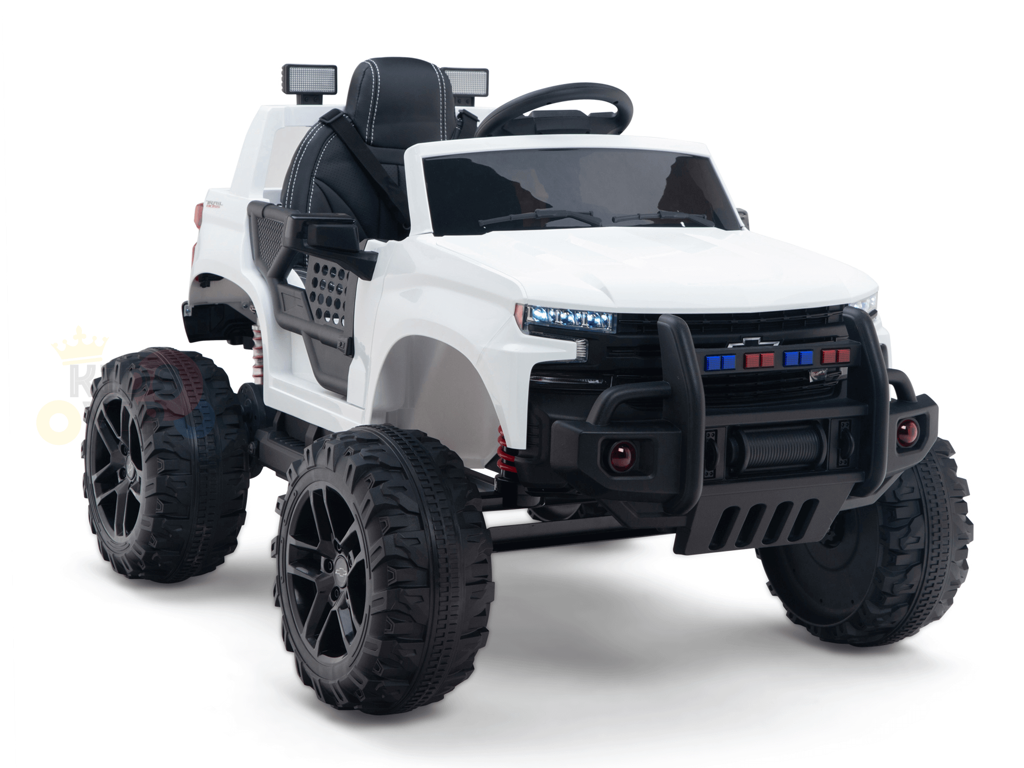 24V Chevrolet Silverado Kids Licensed 1 Seater Ride On Lifted Truck with Remote