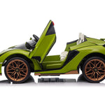 Green 24V Official LX Lamborghini Sian 2-Seater Ride On Car with Music, RC