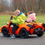 Orange 24V Official LX Lamborghini Sian 2-Seater Ride On Car with Music, RC