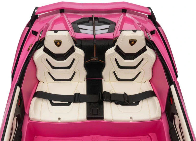 Pink 24V Official LX Lamborghini Sian 2-Seater Ride On Car with Music, RC