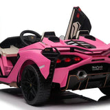 Pink 24V Official LX Lamborghini Sian 2-Seater Ride On Car with Music, RC