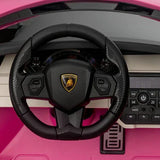 Pink 24V Official LX Lamborghini Sian 2-Seater Ride On Car with Music, RC