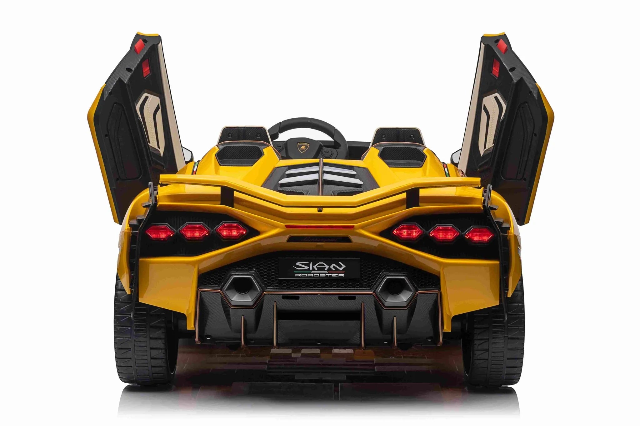 Yellow 24V Official LX Lamborghini Sian 2-Seater Ride On Car with Music, RC