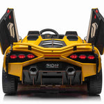 Yellow 24V Official LX Lamborghini Sian 2-Seater Ride On Car with Music, RC