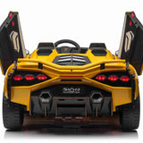 Yellow 24V Official LX Lamborghini Sian 2-Seater Ride On Car with Music, RC