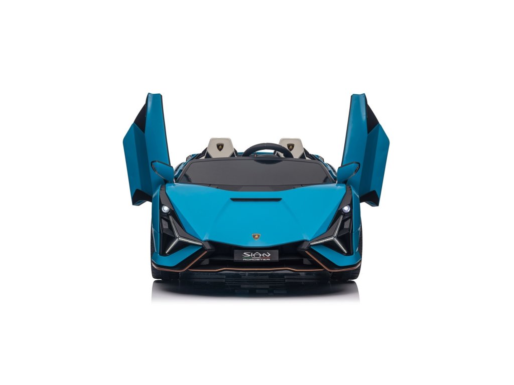 Blue 24V Official LX Lamborghini Sian 2-Seater Ride On Car with Music, RC
