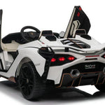 White 24V Official LX Lamborghini Sian 2-Seater Ride On Car with Music, RC