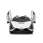 White 24V Official LX Lamborghini Sian 2-Seater Ride On Car with Music, RC