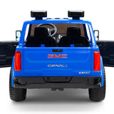 2026 GMC Sierra 2x12V 4X4 2 Seater Kids Ride On Car with Remote Control BLUE